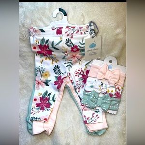 Cloud island baby pants and Headband set